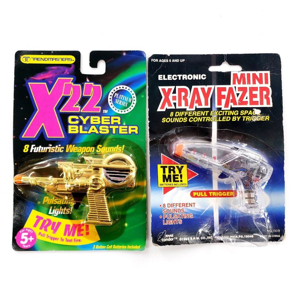 Vtg 1992 Electronic Mini Light & Sound Lot Of 2 X22 Cyber Blaster & X-Ray Fazer